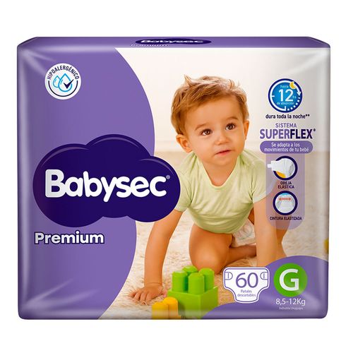 Pañal BABYSEC premium G Flex Protect 60 un.