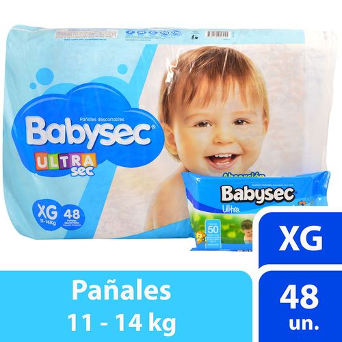 Pañal BABYSEC ultra jumbo pack XG 48 un.