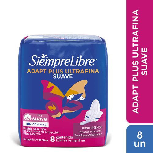 Toalla Femenina SIEMPRE LIBRE Max Suave Ultrafina x 8 un.