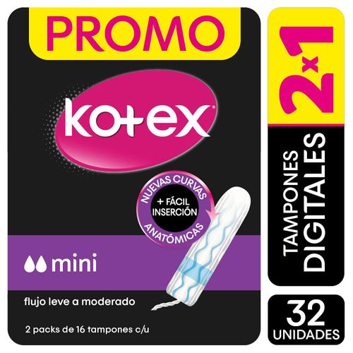 Pack 2x1 tampones KOTEX mini 16 un.