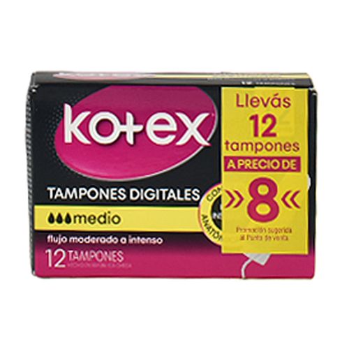 Tampones KOTEX medio 12 un.