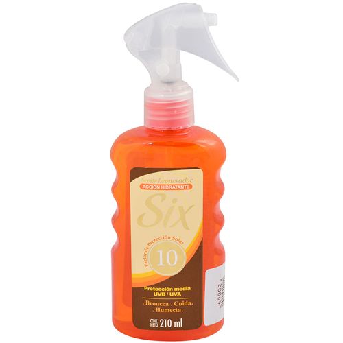 Aceite bronceador SIX splash fps 10