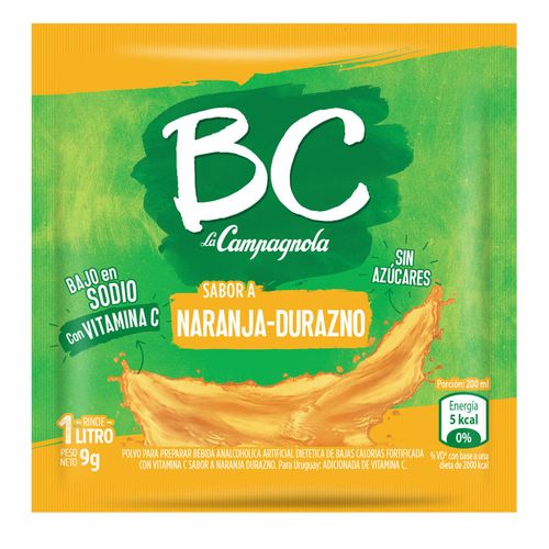 Refresco Bc LA CAMPAGNOLA naranja durazno 7 g