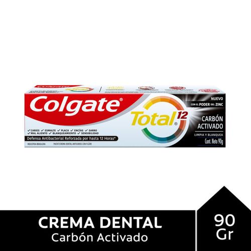 Crema dental COLGATE total 12 carbón 90 g