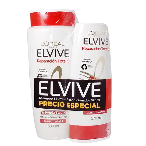 Pack ELVIVE Rt5 shampoo 680 ml + acondicionador 370 ml