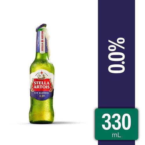 Cerveza STELLA ARTOIS sin alcohol 0.0 Bt 330Ml