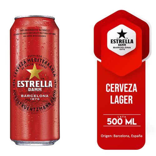 Cerveza ESTRELLA DAMM Barcelona 500 ml