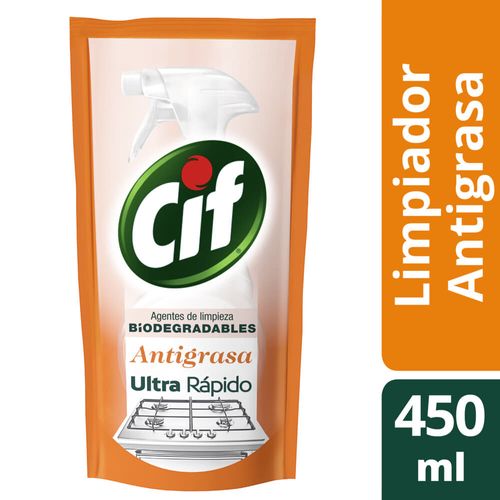 Limpiador CIF Antigras Nueva Formula doy pack 450 ml