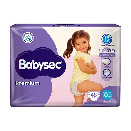 Pañal BABYSEC premium Flex Protect XXG 48 un.