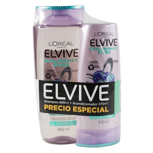 Pack ELVIVE Pure Shampoo 680 ml + Acondicionador 370 ml