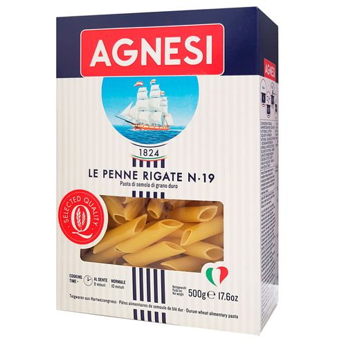 Fideos penne rigate agnesi