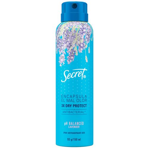 Desodorante Aerosol SECRET pH  balanced 0% alcohol 150 ml