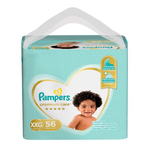 Pañal PAMPERS premium care XXG 56 un.