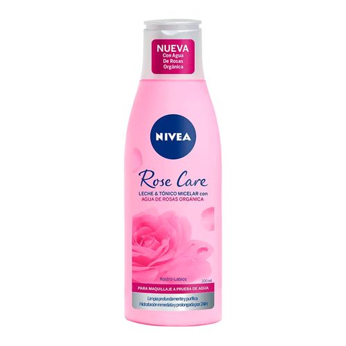 Leche y Tónico micelar NIVEA Rosé Care 200 m