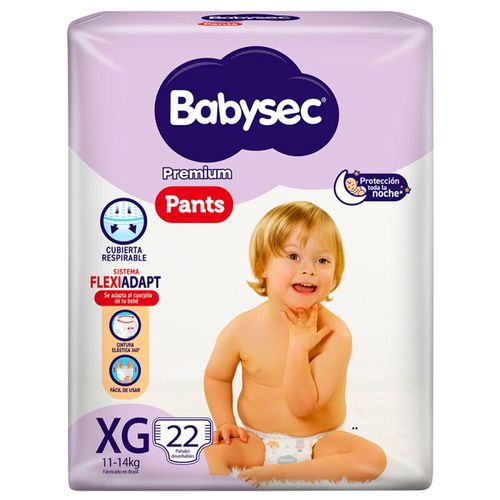 Pañal BABYSEC Premium talle XG 22 un