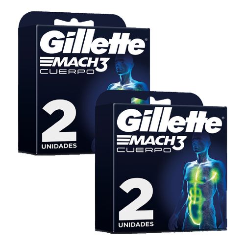 Pack x 2 Repuesto GILLETTE Mach 3 Cuerpo Razor