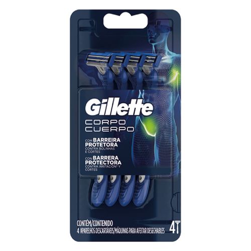 Maquina de afeitar GILLETTE Corpo 4 unidades