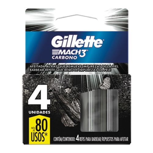 Repuesto de GILLETTE Mach 3 Carbon x 4