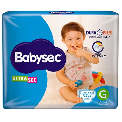 Pañal BABYSEC ultra jumbo pack G 60 un.