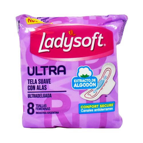 Toalla Femenina LADYSOFT Ultra Delgada Suave 8 un.