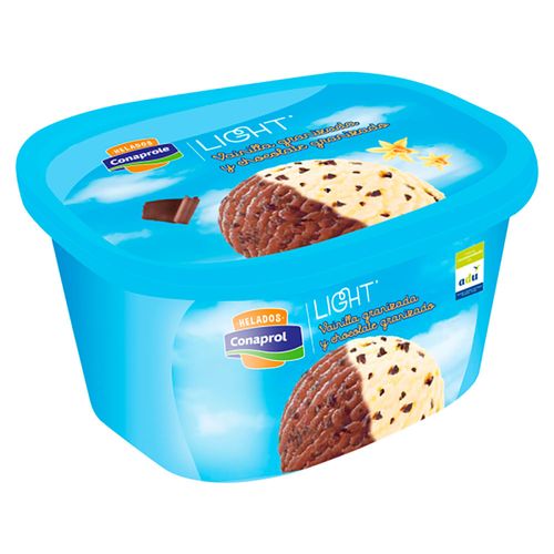 Helado CONAPROLE light mixto dulce de leche y vainilla granizada 2 L