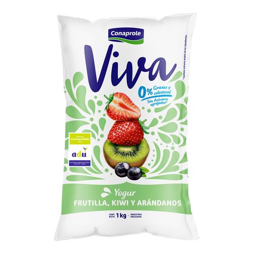 Yogur VIVA Descremado Arándanos Frutilla 1 L