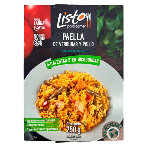 Paella de verduras y pollo listo para comer 250 g