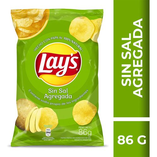 Papas fritas LAY´S sin sal 86 g