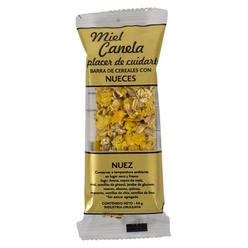 Barra de cereal con nuez x un.