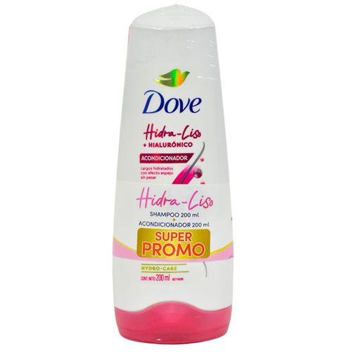 Pack DOVE Shampoo Liso 200 ml + Acondicionador 200 ml