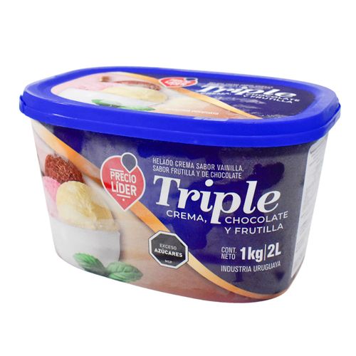 Helado PRECIO LÍDER Crema / Chocolate / Frutilla 2 L