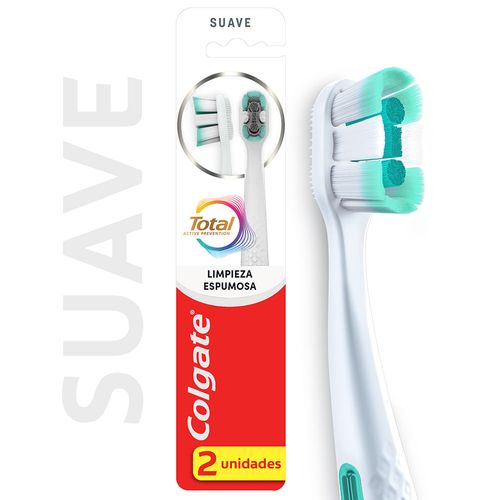Cepillo Dental COLGATE Total Limpieza Espumosa Suave Pack x 2