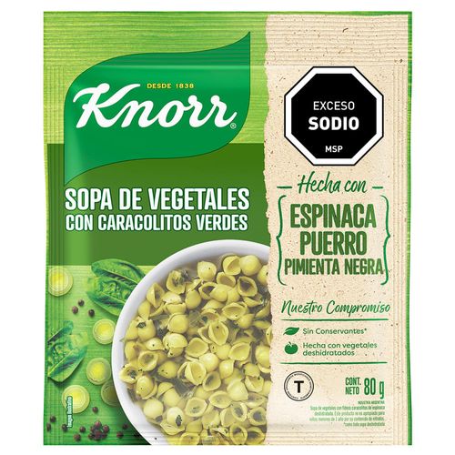 Sopa casera KNORR vegetales con pasta verde 80 g