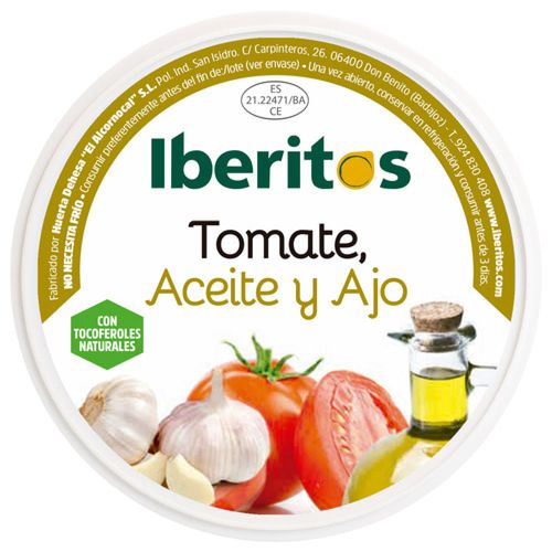Tomate en Aceite de Oliva con Ajo IBERITOS 250 g