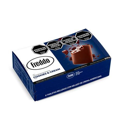 Tabletas Cookies and Cream FREDDO x 6 un. 300 g